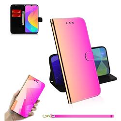 Shining Mirror Like Surface Leather Wallet Case for Xiaomi Mi A3 - Rainbow Gradient