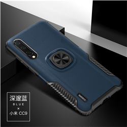Knight Armor Anti Drop PC + Silicone Invisible Ring Holder Phone Cover for Xiaomi Mi CC9 (Mi CC9mt Meitu Edition) - Sapphire