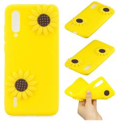 Yellow Sunflower Soft 3D Silicone Case for Xiaomi Mi CC9 (Mi CC9mt Meitu Edition)