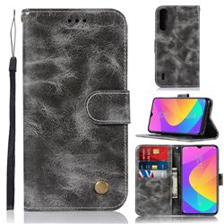 Luxury Retro Leather Wallet Case for Xiaomi Mi CC9 (Mi CC9mt Meitu Edition) - Gray