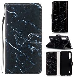 Black Marble Smooth Leather Phone Wallet Case for Xiaomi Mi CC9 (Mi CC9mt Meitu Edition)