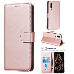Retro Calf Matte Leather Wallet Phone Case for Xiaomi Mi CC9 (Mi CC9mt Meitu Edition) - Pink