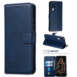 Retro Calf Matte Leather Wallet Phone Case for Xiaomi Mi CC9 (Mi CC9mt Meitu Edition) - Blue