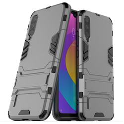 Armor Premium Tactical Grip Kickstand Shockproof Dual Layer Rugged Hard Cover for Xiaomi Mi CC9e - Gray