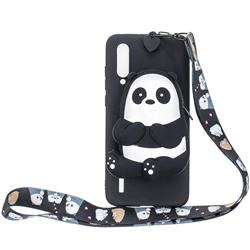 Cute Panda Neck Lanyard Zipper Wallet Silicone Case for Xiaomi Mi CC9e