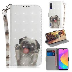 Pug Dog 3D Painted Leather Wallet Phone Case for Xiaomi Mi CC9e