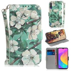 Watercolor Flower 3D Painted Leather Wallet Phone Case for Xiaomi Mi CC9e