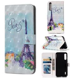 Paris Tower 3D Painted Leather Phone Wallet Case for Xiaomi Mi CC9e