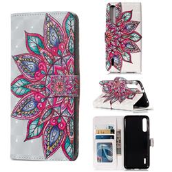 Mandara Flower 3D Painted Leather Phone Wallet Case for Xiaomi Mi CC9e