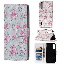 Roses Flower 3D Painted Leather Phone Wallet Case for Xiaomi Mi CC9e