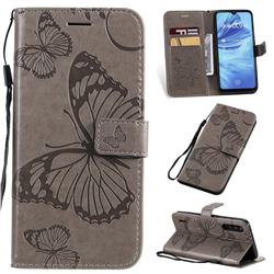 Embossing 3D Butterfly Leather Wallet Case for Xiaomi Mi CC9e - Gray