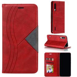 Retro S Streak Magnetic Leather Wallet Phone Case for Xiaomi Mi CC9e - Red