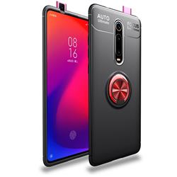 Auto Focus Invisible Ring Holder Soft Phone Case for Xiaomi Redmi K20 / K20 Pro - Black Red