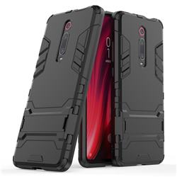 Armor Premium Tactical Grip Kickstand Shockproof Dual Layer Rugged Hard Cover for Xiaomi Redmi K20 / K20 Pro - Black