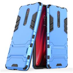 Armor Premium Tactical Grip Kickstand Shockproof Dual Layer Rugged Hard Cover for Xiaomi Redmi K20 / K20 Pro - Light Blue
