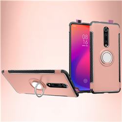 Armor Anti Drop Carbon PC + Silicon Invisible Ring Holder Phone Case for Xiaomi Redmi K20 / K20 Pro - Rose Gold