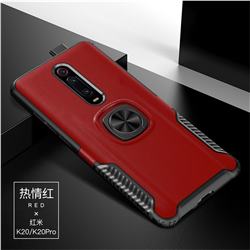 Knight Armor Anti Drop PC + Silicone Invisible Ring Holder Phone Cover for Xiaomi Redmi K20 / K20 Pro - Red
