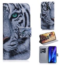White Tiger PU Leather Wallet Case for Xiaomi Redmi K20 / K20 Pro