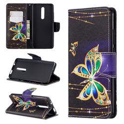 Golden Shining Butterfly Leather Wallet Case for Xiaomi Redmi K20 / K20 Pro