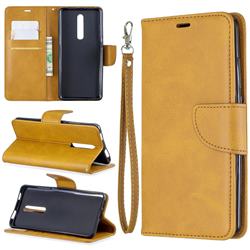 Classic Sheepskin PU Leather Phone Wallet Case for Xiaomi Redmi K20 / K20 Pro - Yellow