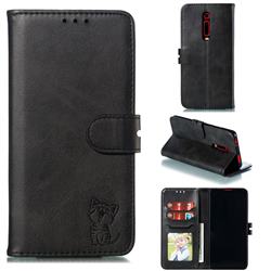 Embossing Happy Cat Leather Wallet Case for Xiaomi Redmi K20 / K20 Pro - Black