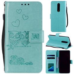 Embossing Owl Couple Flower Leather Wallet Case for Xiaomi Redmi K20 / K20 Pro - Green