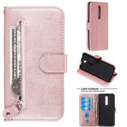 Retro Luxury Zipper Leather Phone Wallet Case for Xiaomi Redmi K20 / K20 Pro - Pink