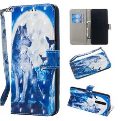 Ice Wolf 3D Painted Leather Wallet Phone Case for Xiaomi Redmi K20 / K20 Pro