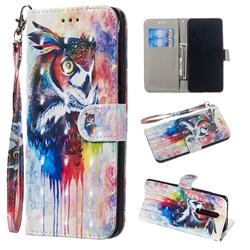 Watercolor Owl 3D Painted Leather Wallet Phone Case for Xiaomi Redmi K20 / K20 Pro