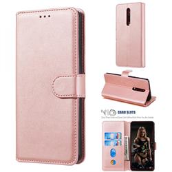 Retro Calf Matte Leather Wallet Phone Case for Xiaomi Redmi K20 / K20 Pro - Pink