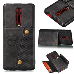 Retro Multifunction Card Slots Stand Leather Coated Phone Back Cover for Xiaomi Redmi K20 / K20 Pro - Black