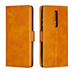 Retro Classic Calf Pattern Leather Wallet Phone Case for Xiaomi Redmi K20 / K20 Pro - Yellow