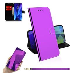 Shining Mirror Like Surface Leather Wallet Case for Xiaomi Redmi K20 / K20 Pro - Purple