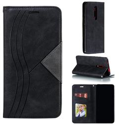 Retro S Streak Magnetic Leather Wallet Phone Case for Xiaomi Redmi K20 / K20 Pro - Black