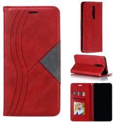 Retro S Streak Magnetic Leather Wallet Phone Case for Xiaomi Redmi K20 / K20 Pro - Red