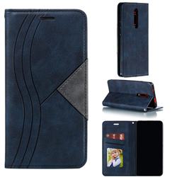 Retro S Streak Magnetic Leather Wallet Phone Case for Xiaomi Redmi K20 / K20 Pro - Blue