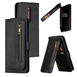 Multifunction 9 Cards Leather Zipper Wallet Phone Case for Xiaomi Redmi K20 / K20 Pro - Black