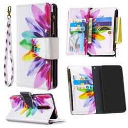 Seven-color Flowers Binfen Color BF03 Retro Zipper Leather Wallet Phone Case for Xiaomi Redmi K20 / K20 Pro