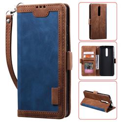 Luxury Retro Stitching Leather Wallet Phone Case for Xiaomi Redmi K20 / K20 Pro - Dark Blue