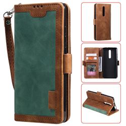 Luxury Retro Stitching Leather Wallet Phone Case for Xiaomi Redmi K20 / K20 Pro - Dark Green
