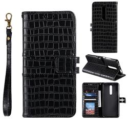 Luxury Crocodile Magnetic Leather Wallet Phone Case for Xiaomi Redmi K20 / K20 Pro - Black