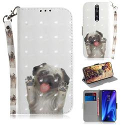 Pug Dog 3D Painted Leather Wallet Phone Case for Xiaomi Redmi K20 Pro