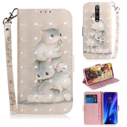 Three Squirrels 3D Painted Leather Wallet Phone Case for Xiaomi Redmi K20 Pro