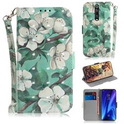 Watercolor Flower 3D Painted Leather Wallet Phone Case for Xiaomi Redmi K20 Pro