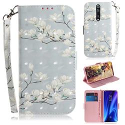 Magnolia Flower 3D Painted Leather Wallet Phone Case for Xiaomi Redmi K20 Pro