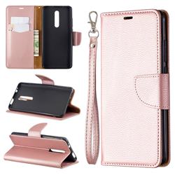 Classic Luxury Litchi Leather Phone Wallet Case for Xiaomi Redmi K20 Pro - Golden
