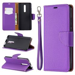 Classic Luxury Litchi Leather Phone Wallet Case for Xiaomi Redmi K20 Pro - Purple