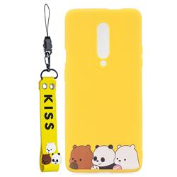 Yellow Bear Family Soft Kiss Candy Hand Strap Silicone Case for Xiaomi Redmi K30