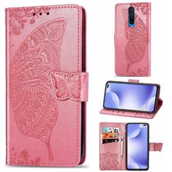 Embossing Mandala Flower Butterfly Leather Wallet Case for Xiaomi Redmi K30 - Pink