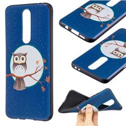 Moon and Owl 3D Embossed Relief Black Soft Back Cover for Xiaomi Redmi K30